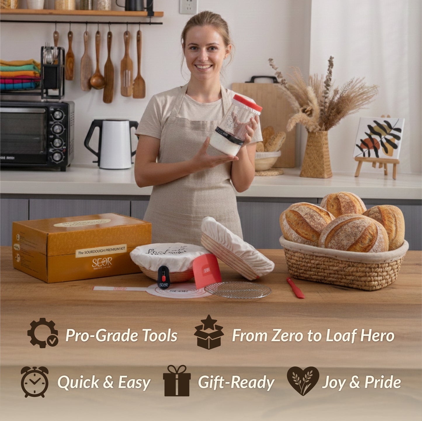 Premium Sourdough Starter & Bread Baking Kit